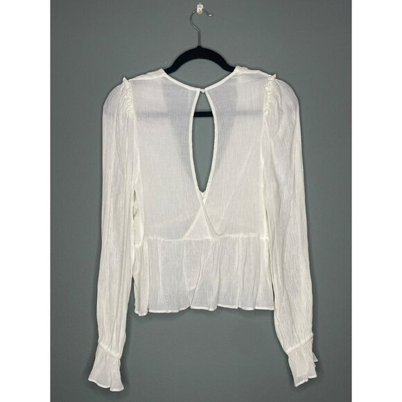 Free People Daia Textured Deep V Blouse - Picture 4 of 11